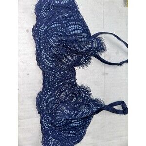 Victoria's Secret Bra Size 36C Dream Angels Push Up Without Padding Blue Lace